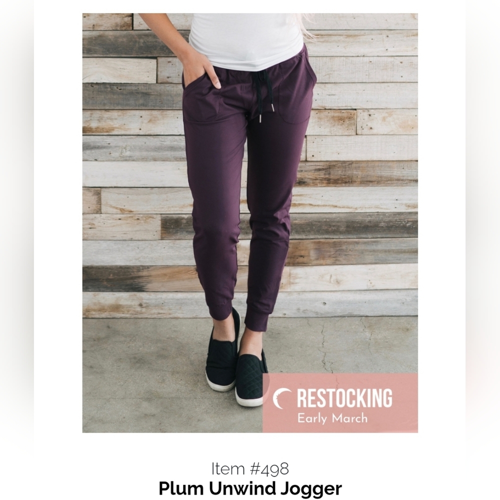 ZYIA Unwind Jogger Plum Size 8-10